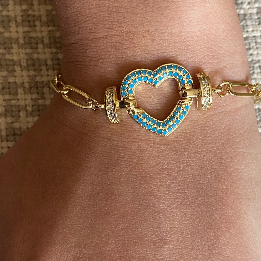 18k gold filled paper clip bracelet